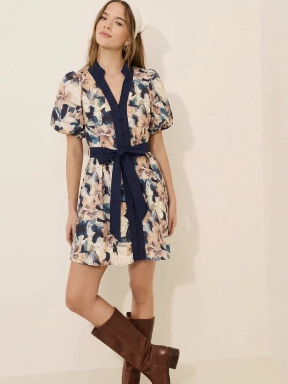Entro mini dress M floral cotton